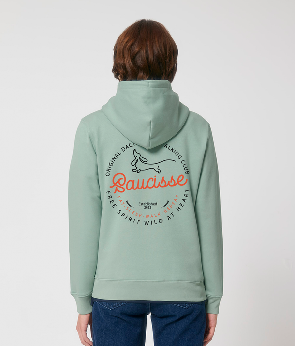 Saucisse - Dachshund Dog Walking Club Logo - Unisex Hoodie