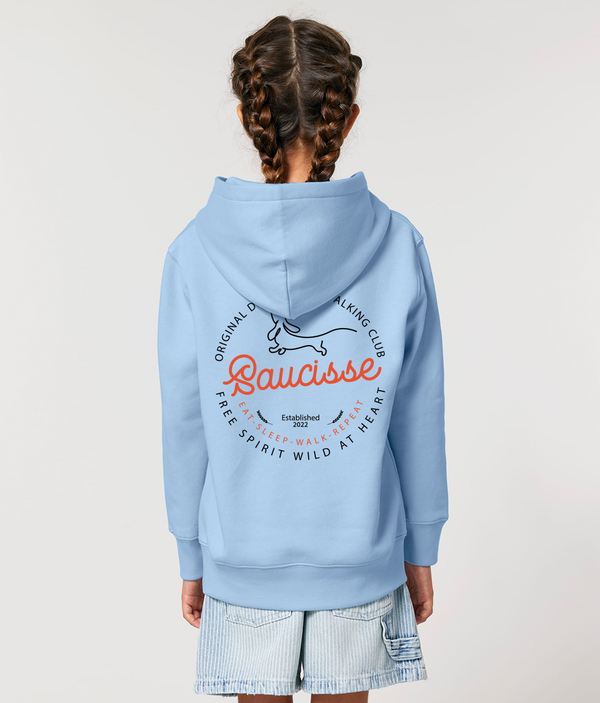 Saucisse Dog Walking Club Logo - Kids Hoodie