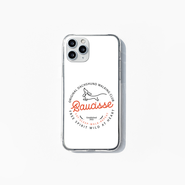 Saucisse Original Dog Walking Club Logo - Apple Phone Case