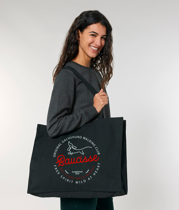 Saucisse Dog Walking Logo - Large Tote Bag