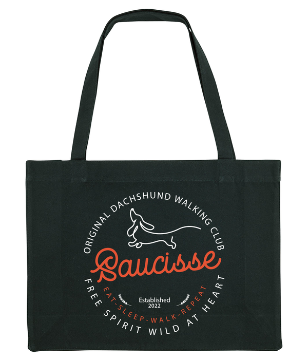 Saucisse Dog Walking Logo - Large Tote Bag