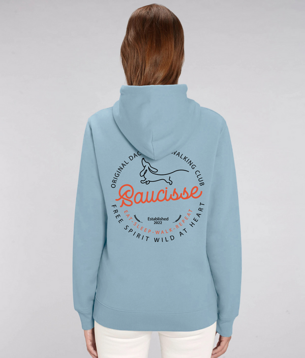 Saucisse - Dachshund Dog Walking Club Logo - Unisex Hoodie