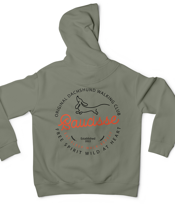 Saucisse - Dachshund Dog Walking Club Logo - Unisex Hoodie