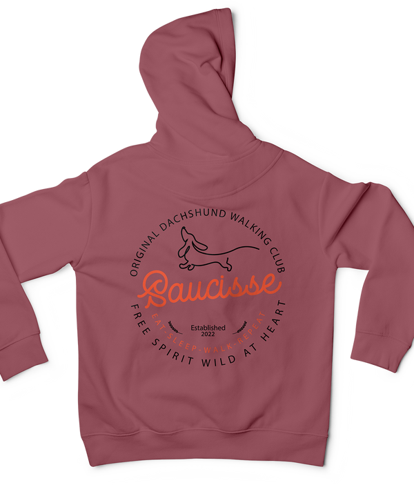 Saucisse - Dachshund Dog Walking Club Logo - Unisex Hoodie