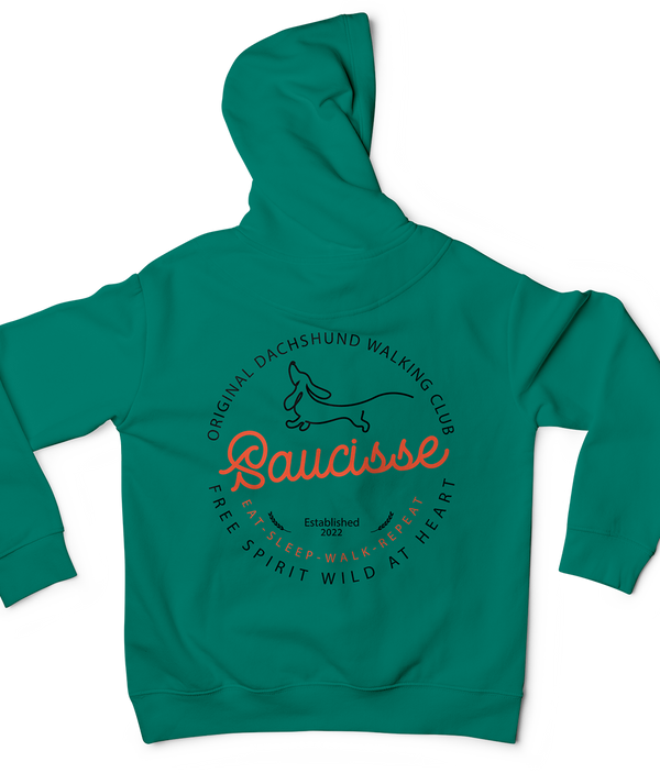 Saucisse - Dachshund Dog Walking Club Logo - Unisex Hoodie