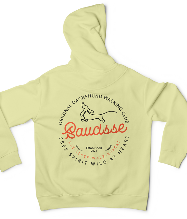 Saucisse - Dachshund Dog Walking Club Logo - Unisex Hoodie